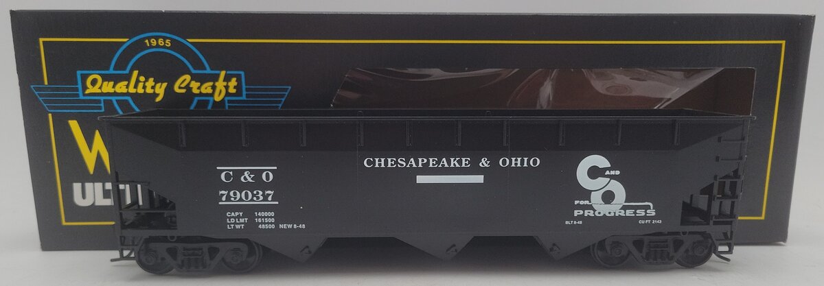 Weaver U3810 O Scale Chesapeake & Ohio Hopper Car #79037 - 2 Rail EX/Box