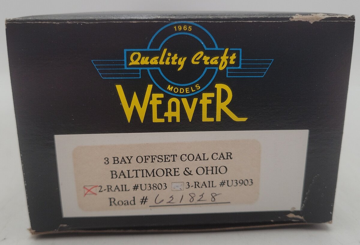 Weaver U3803 O Gauge Baltimore & Ohio Hopper Car #621828 (2-Rail) EX/Box