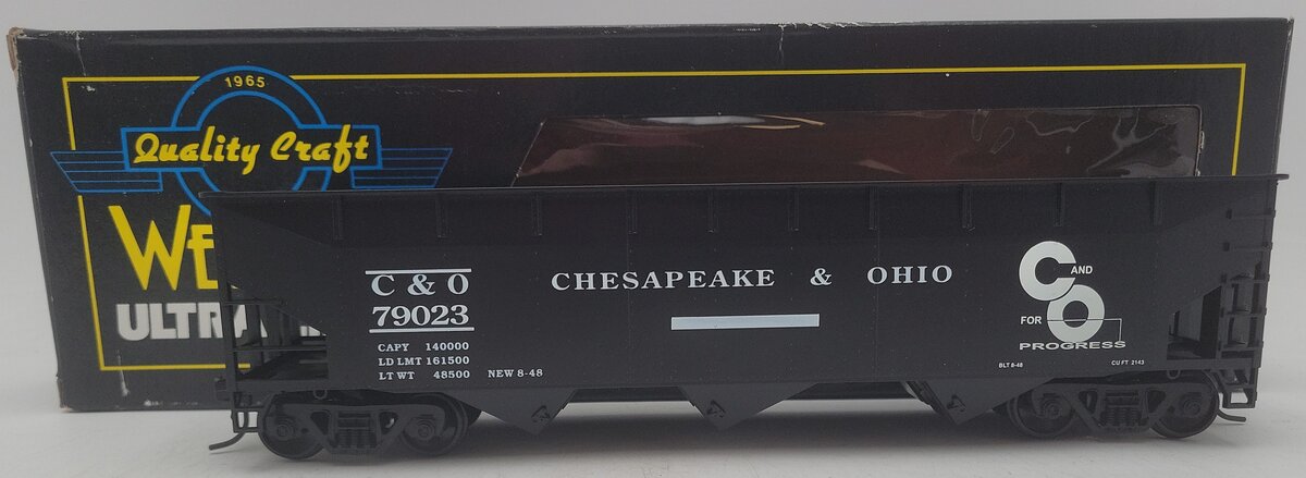 Weaver U3810 O Scale Chesapeake & Ohio Hopper Car #79023 (2-Rail) EX/Box