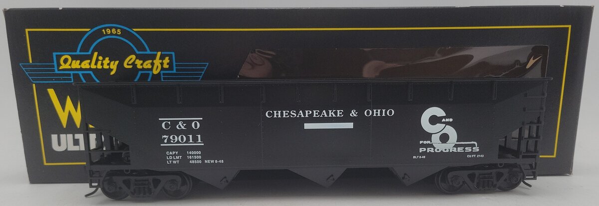 Weaver U3810 O Scale Chesapeake & Ohio Hopper Car #79011 (2-Rail) EX/Box
