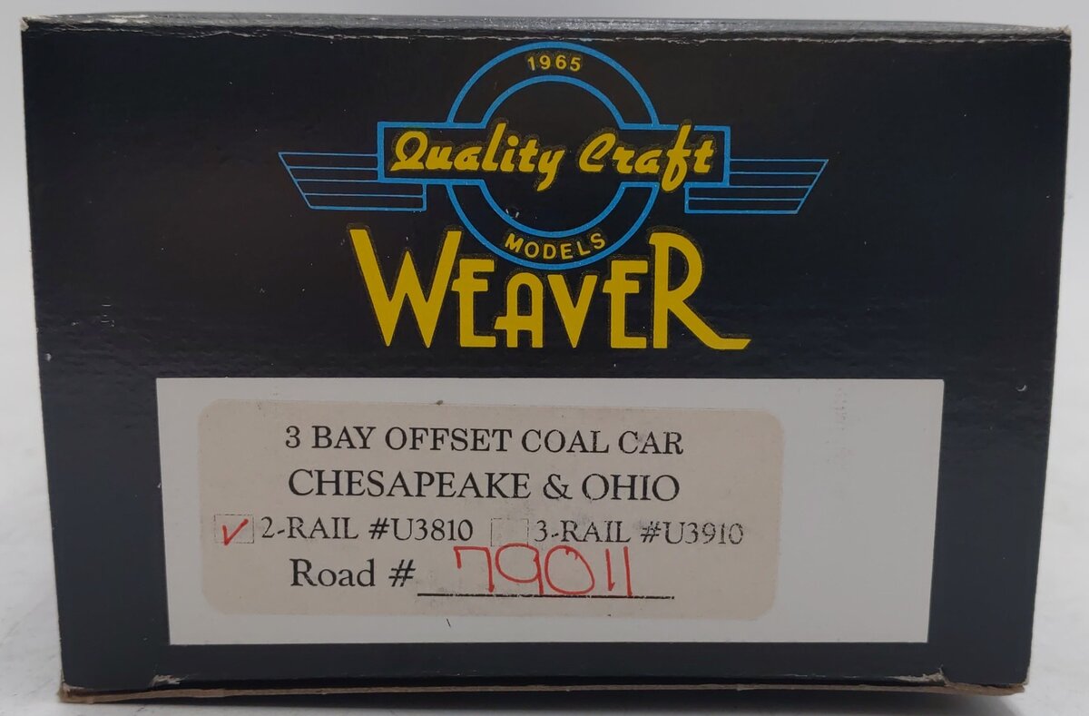 Weaver U3810 O Scale Chesapeake & Ohio Hopper Car #79011 (2-Rail) EX/Box