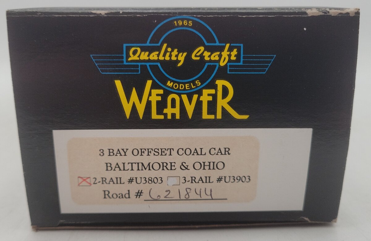 Weaver U3803 O Scale Baltimore & Ohio Hopper Car #621844 (2-Rail) EX/Box