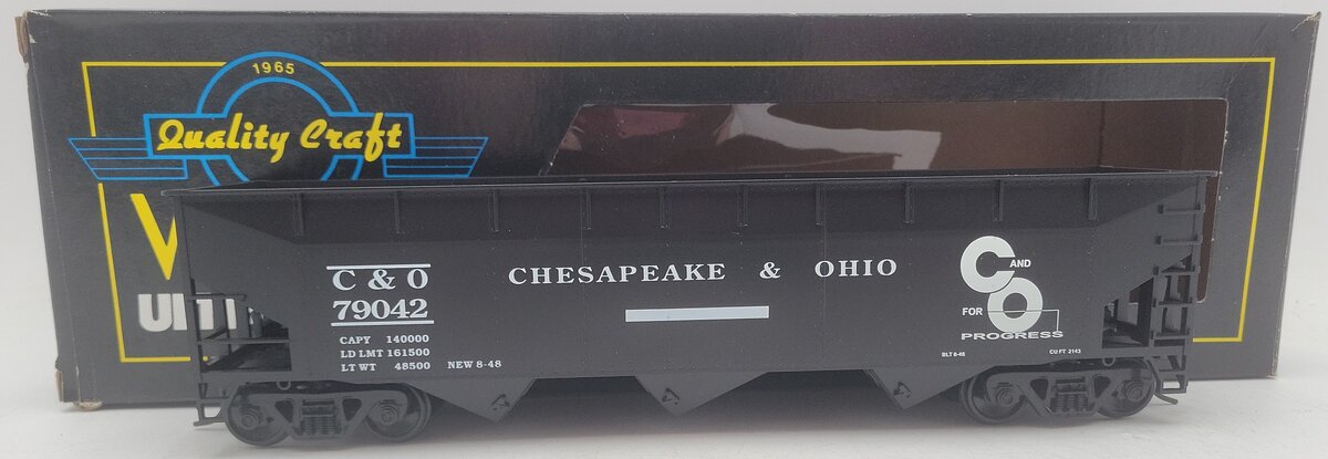 Weaver U3810 O Scale Chesapeake & Ohio Hopper Car #79042 - 2 Rail EX/Box