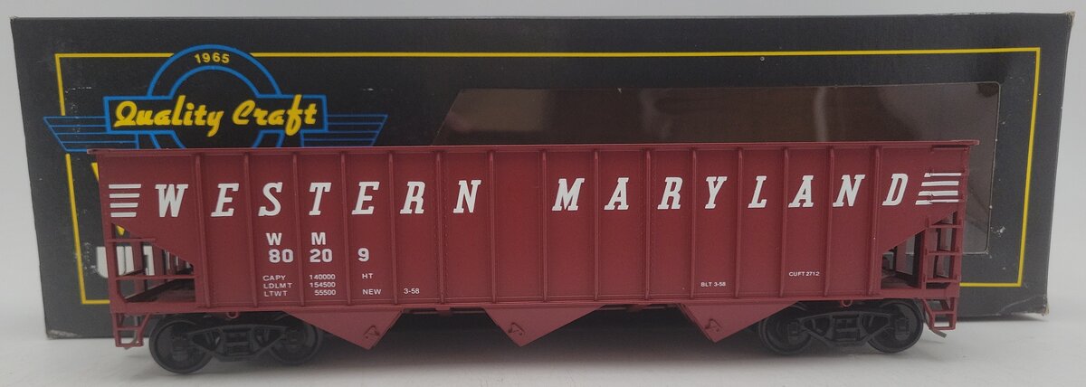 Weaver 4029 O Scale 2-Rail Western Maryland Hopper Car #80212 EX/Box