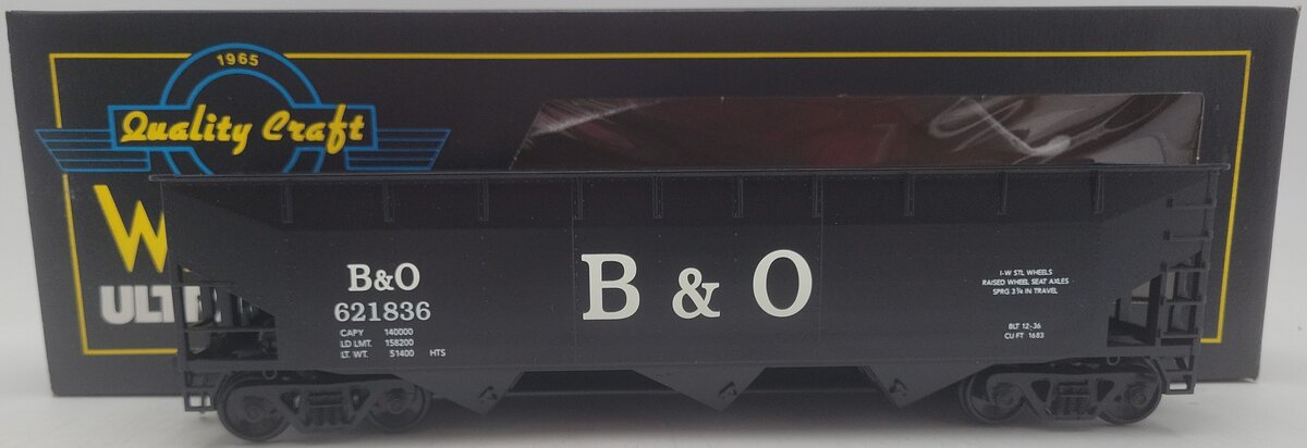 Weaver U3803 O Scale Baltimore & Ohio Hopper Car #621836 (2 Rail) EX/Box