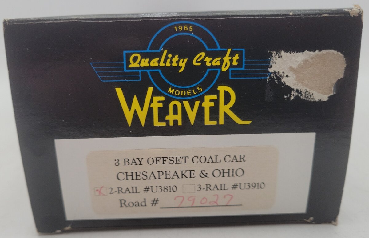 Weaver U3810 O Scale Chesapeake & Ohio Hopper Car #79027 (2 Rail) EX/Box
