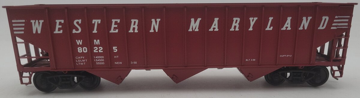 Weaver 4029 O Gauge Western Maryland 3 Bay Hopper Car #80212 ( 2-Rail) EX/Box
