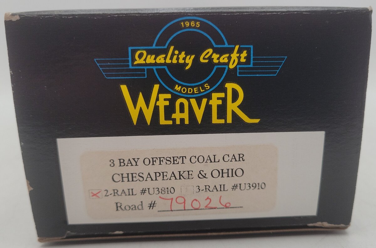 Weaver U3810 O Scale Chesapeake & Ohio Hopper Car #79026 (2-Rail) EX/Box