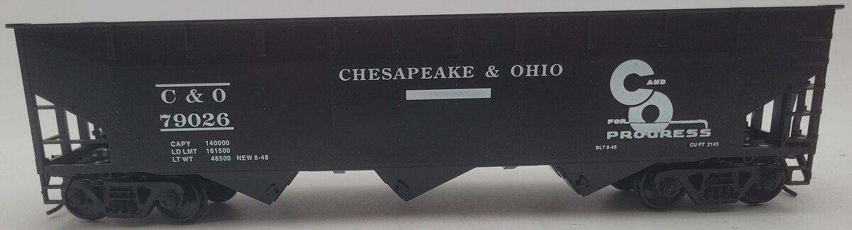 Weaver U3810 O Scale Chesapeake & Ohio Hopper Car #79026 (2-Rail) EX/Box