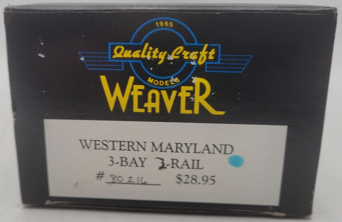 Weaver 80216 O Scale 2-Rail Western Maryland 3 Bay Hopper Car #80216 EX/Box