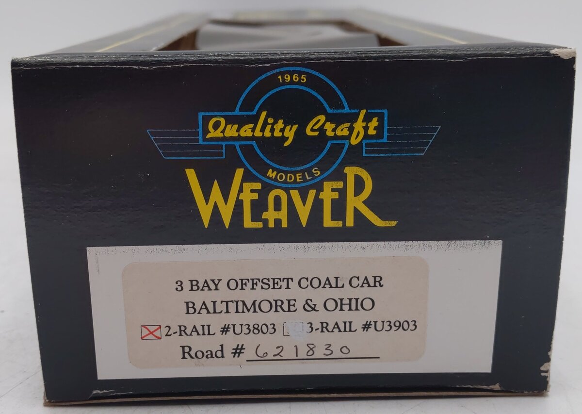 Weaver U3803 O Scale Baltimore & Ohio Hopper Car #621830 (2-Rail) EX/Box