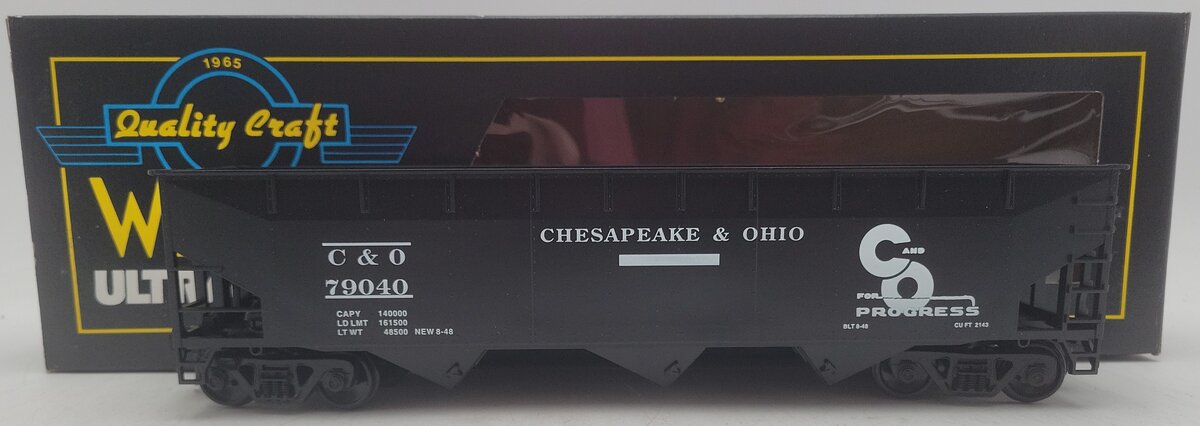 Weaver U3810 O Scale Chesapeake & Ohio Hopper Car #79040 - 2 Rail EX/Box