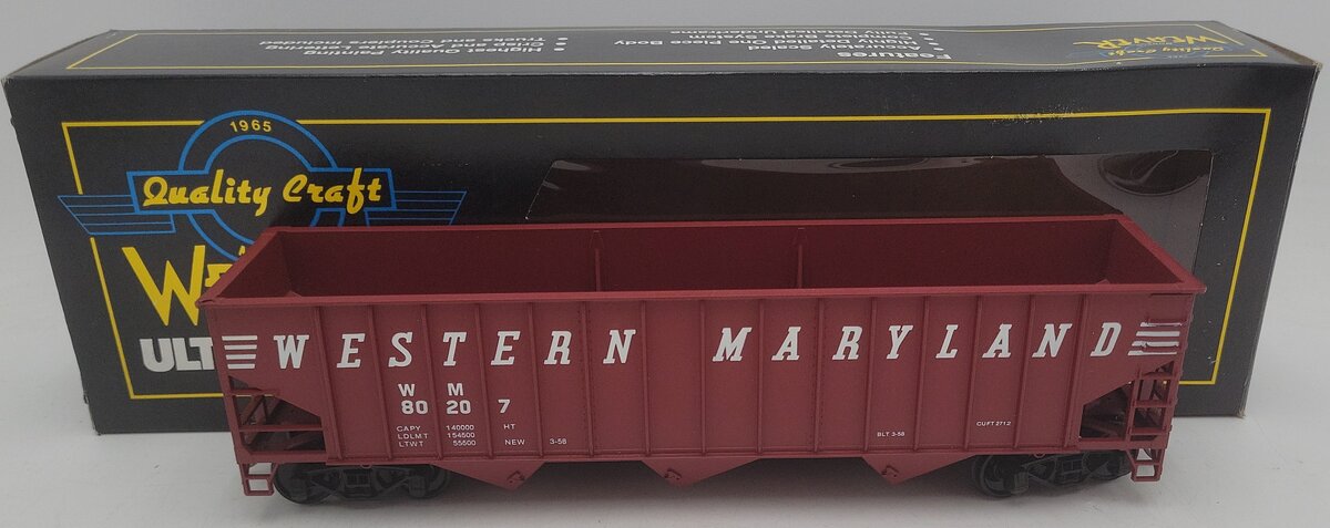 Weaver O Gauge Western Maryland 2-Rail Hopper Car #80207 EX/Box