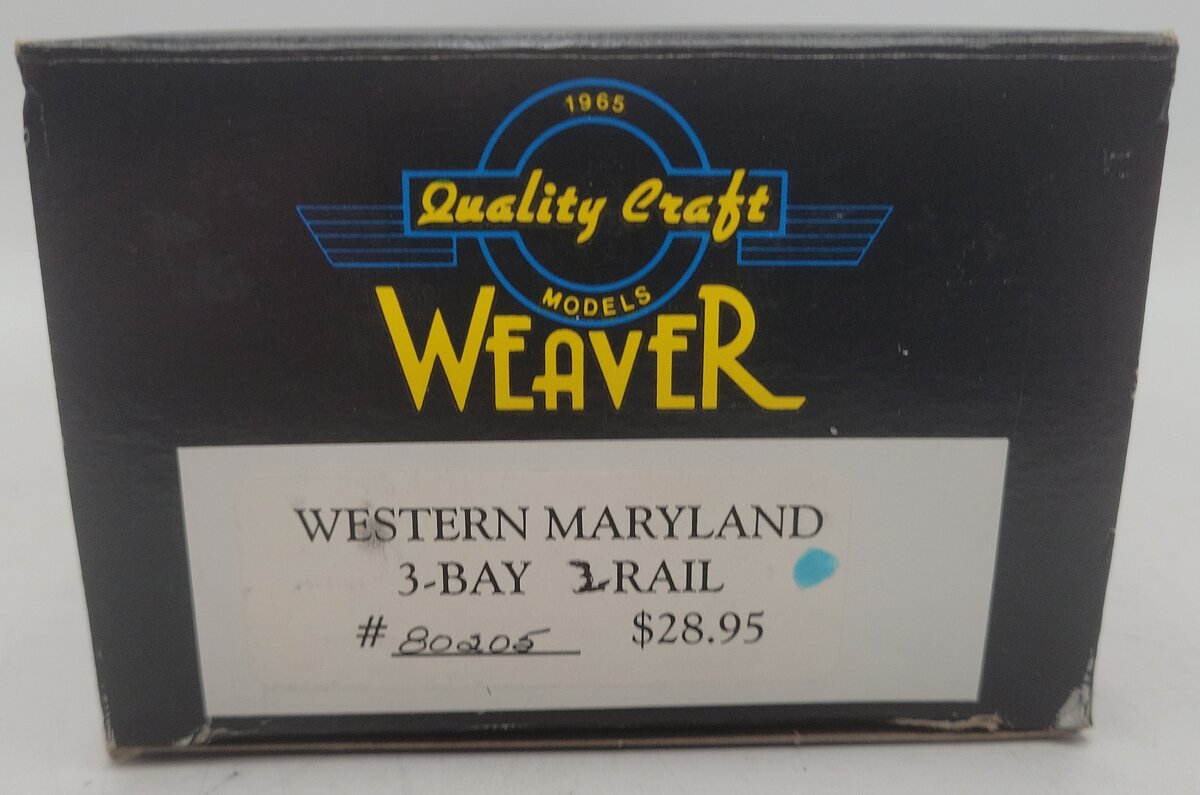 Weaver 4029 O Scale 2-Rail Western Maryland 3 Bay Coal Hopper Car #80205 EX/Box