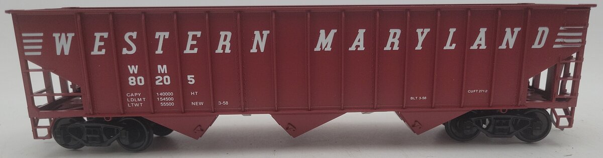 Weaver 4029 O Scale 2-Rail Western Maryland 3 Bay Coal Hopper Car #80205 EX/Box