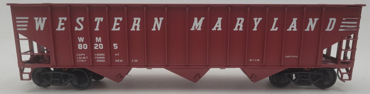 Weaver 4029 O Scale 2-Rail Western Maryland 3 Bay Coal Hopper Car #80205 EX/Box