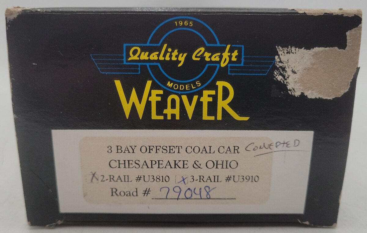 Weaver U3810 O Scale Chesapeake & Ohio Hopper Car #79048 - 2 Rail EX/Box