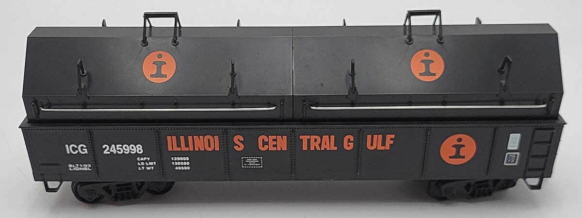 Lionel 6-17404 O Illinois Central Gulf Gondola with Coil Covers #245998 (2-Rail) EX/Box