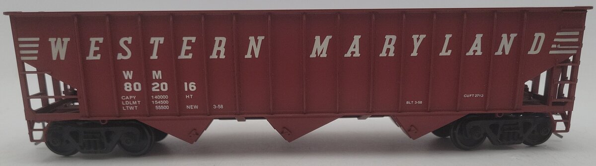 Weaver 4029 O Scale 2-Rail Western Maryland 3 Bay Hopper Car #802016 EX/Box