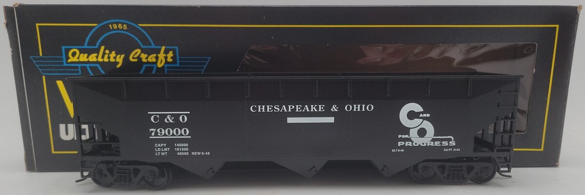 Weaver U3810 O Scale Chesapeake & Ohio Hopper Car #79025 (2-Rail) EX/Box