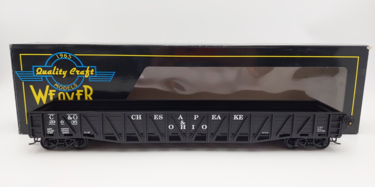 Weaver U17014LD O Scale Chesapeake & Ohio Wartime Gondola #29999 (2-Rail) LN/Box