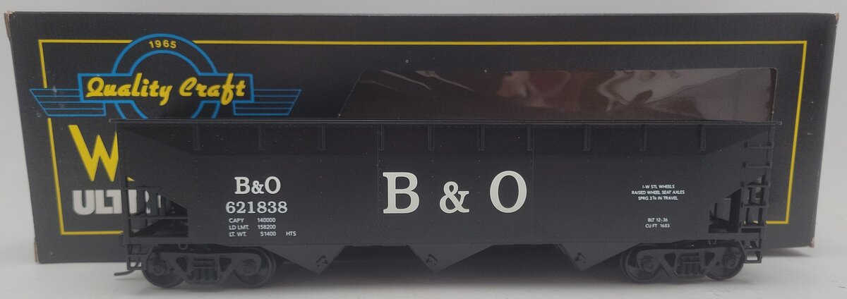 Weaver U3803 O Scale Baltimore & Ohio 2-Bay Hopper Car #621838 (2 Rail) EX/Box