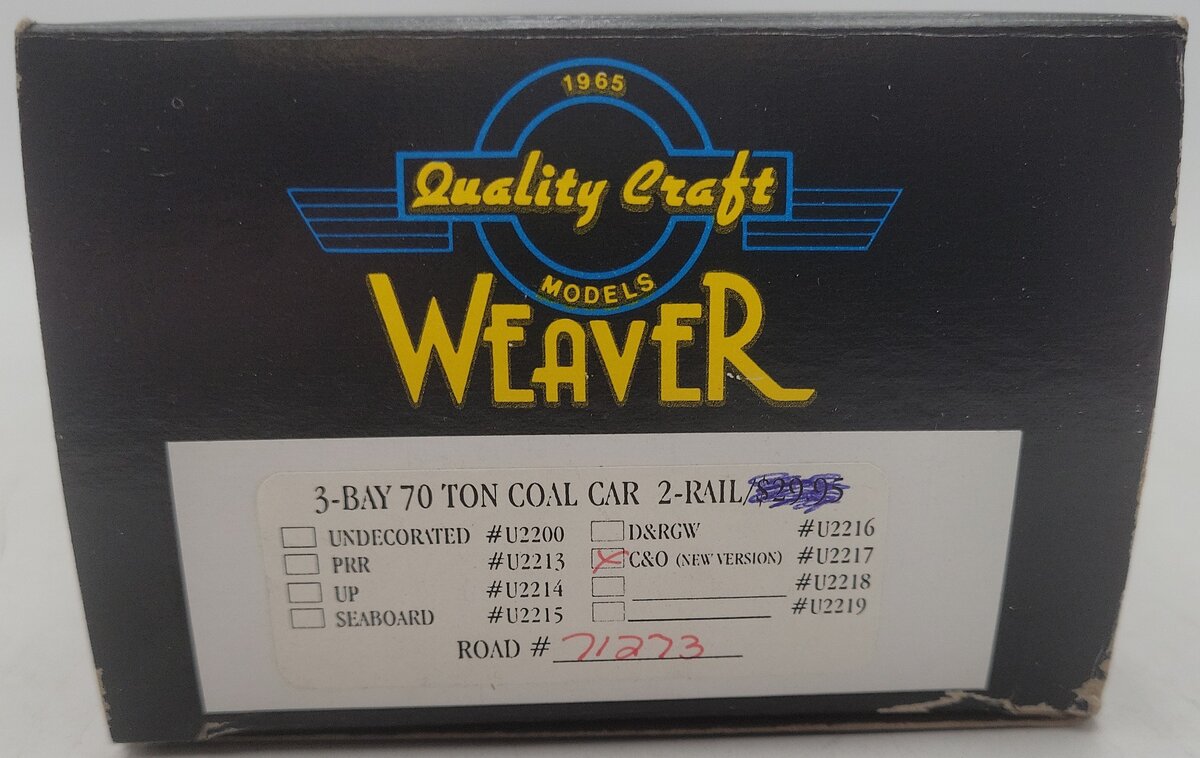 Weaver U2217 O Scale Chesapeake & Ohio Hopper Car #71273 (2 Rail) EX/Box