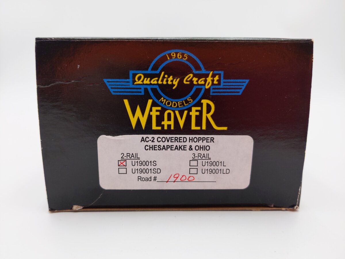 Weaver U19001S O Scale Chesapeake & Ohio AC-2 Covered Hopper #1900 (2-Rail) EX/Box