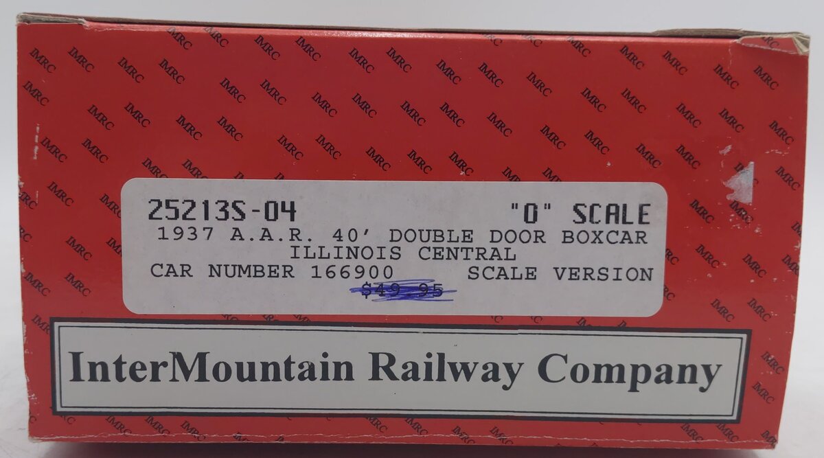 InterMountain 25213S-04 O Gauge Illinois Central 2-Rail Boxcar #166900 VG/Box