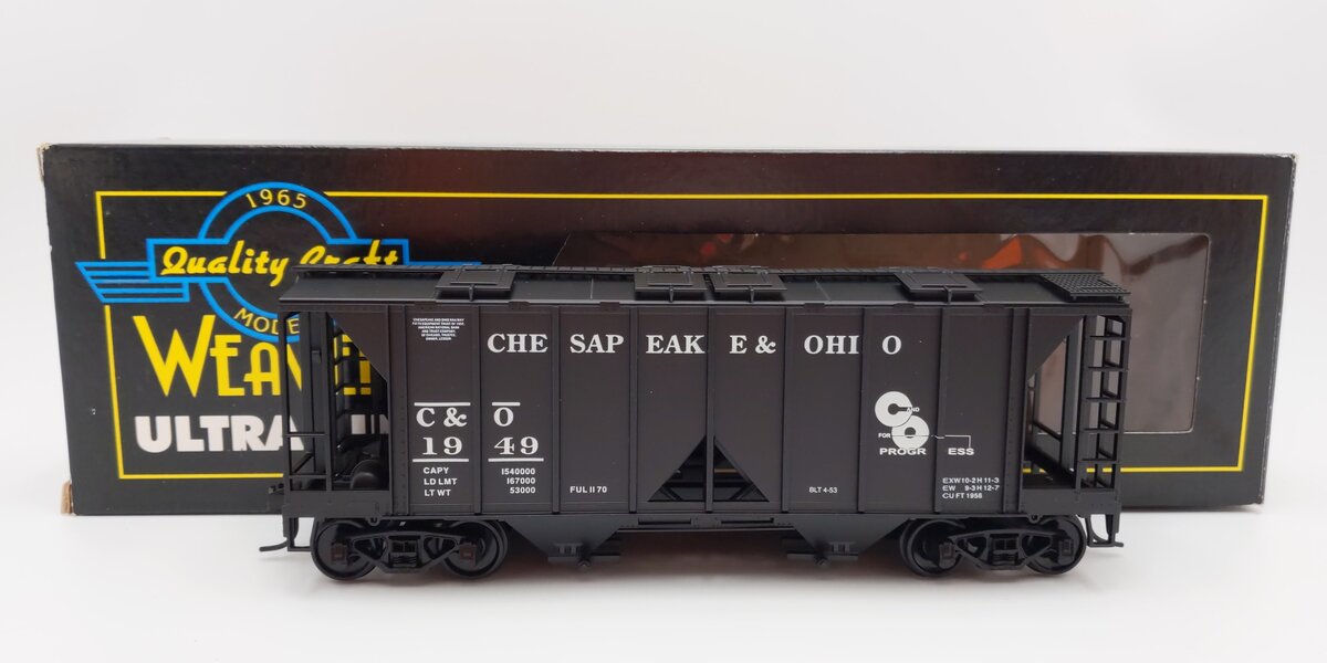 Weaver U19001S O Scale Chesapeake & Ohio AC-2 Covered Hopper #1949 (2-Rail) EX/Box