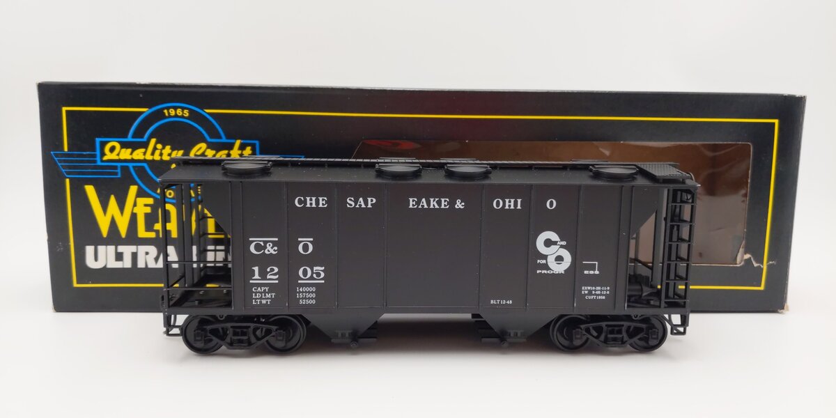 Weaver O Scale Chesapeake & Ohio PS-2 Covered Hopper #1205 (2-Rail) LN/Box