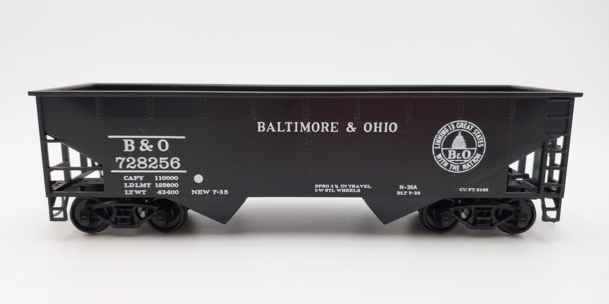 Weaver O Scale Baltimore & Ohio 2-Bay Hopper Car #728256 (2-Rail) EX