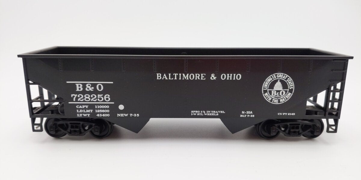 Weaver O Scale Baltimore & Ohio 2-Bay Hopper Car #728256 (2-Rail) EX