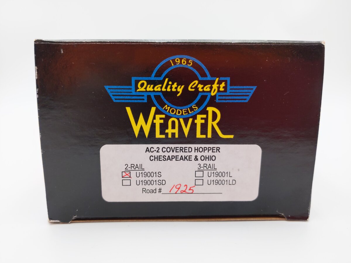 Weaver U19001S O Scale Chesapeake & Ohio AC-2 Covered Hopper #1925 (2-Rail) EX/Box