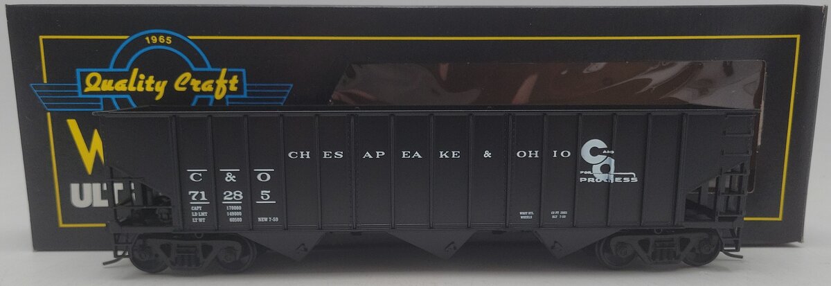 Weaver U2217 O Scale Chesapeake & Ohio Hopper Car #71285 (2-Rail) EX/Box