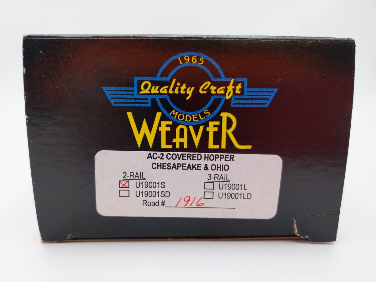 Weaver U19001S O Scale Chesapeake & Ohio AC-2 Covered Hopper (2-Rail) EX/Box