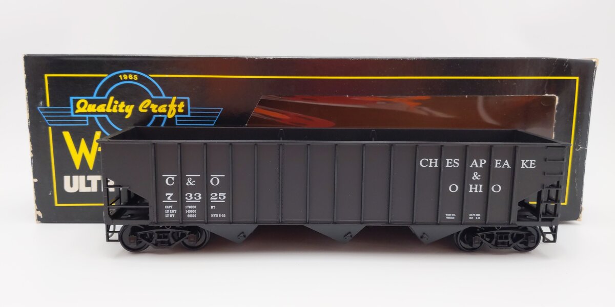 Weaver U2212 O Scale Chesapeake & Ohio 3-Bay Coal Car #73325 (2-Rail) EX/Box