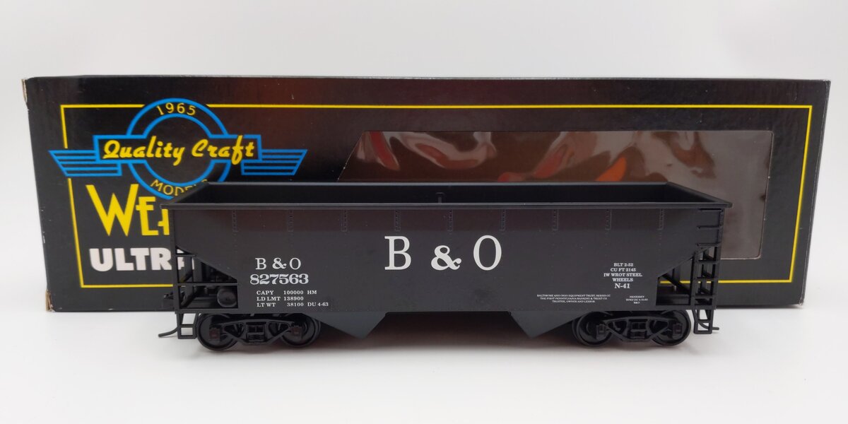 Weaver O Scale Baltimore & Ohio 2 Bay Offset Hopper #827563 (2-Rail) EX/Box