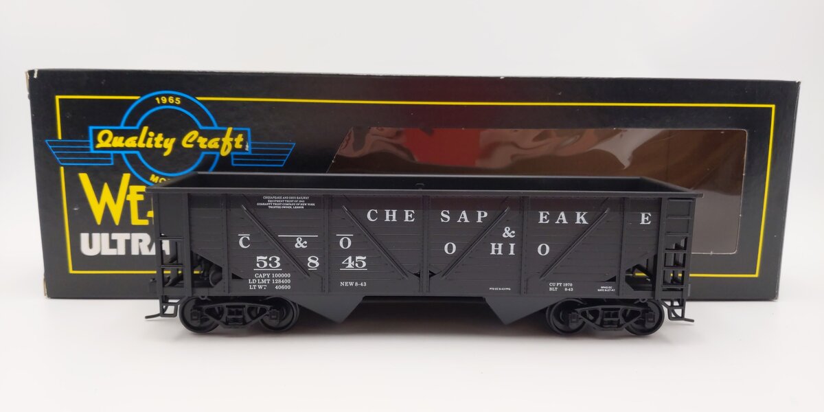 Weaver U15004 O Scale Chesapeake & Ohio Hopper Car #53845 (2-Rail) LN/Box