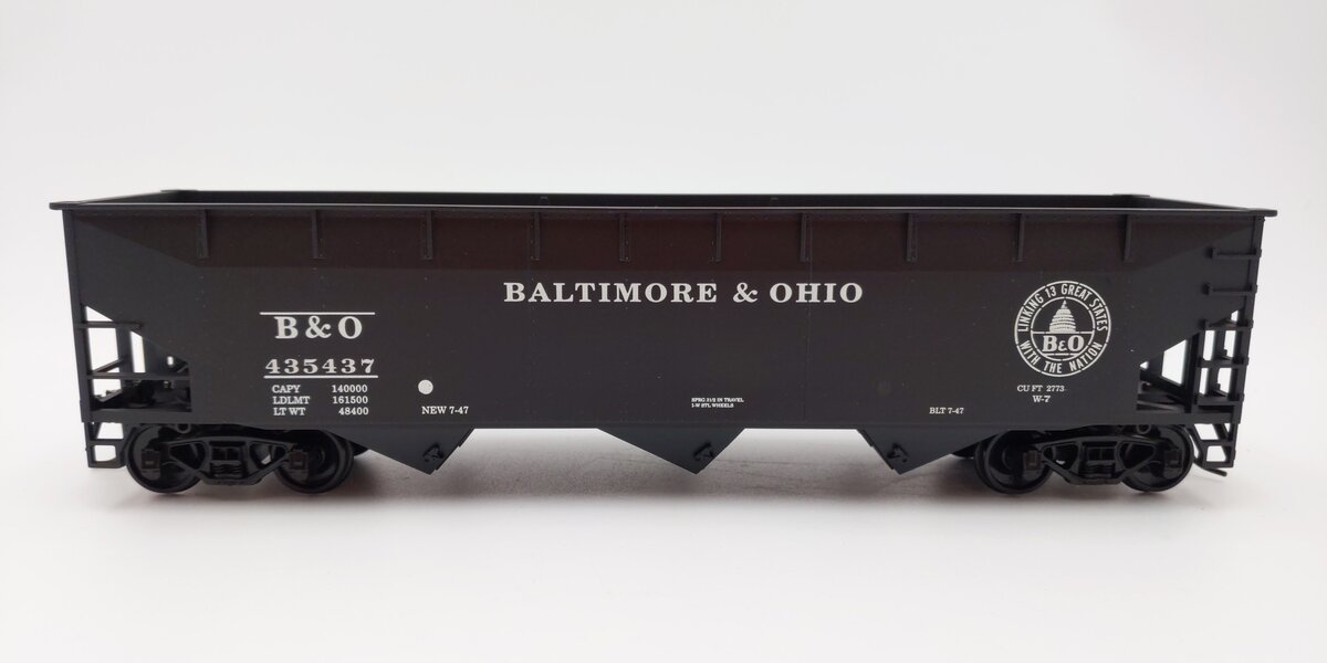 Weaver U3929LD O Scale Baltimore & Ohio 3 Bay Offset Coal Car #435437 (2-Rail) EX/Box