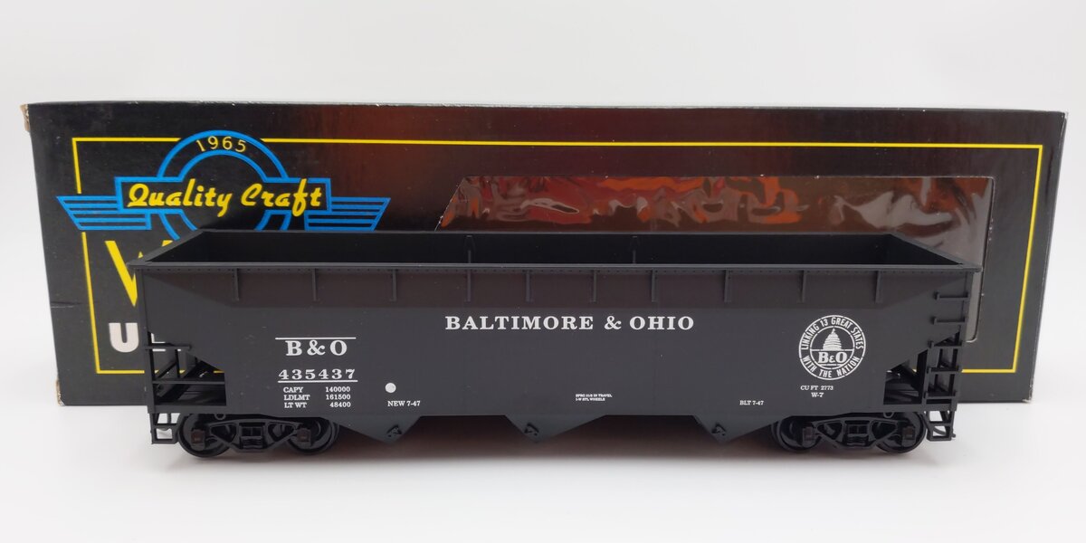 Weaver U3929LD O Scale Baltimore & Ohio 3 Bay Offset Coal Car #435437 (2-Rail) EX/Box
