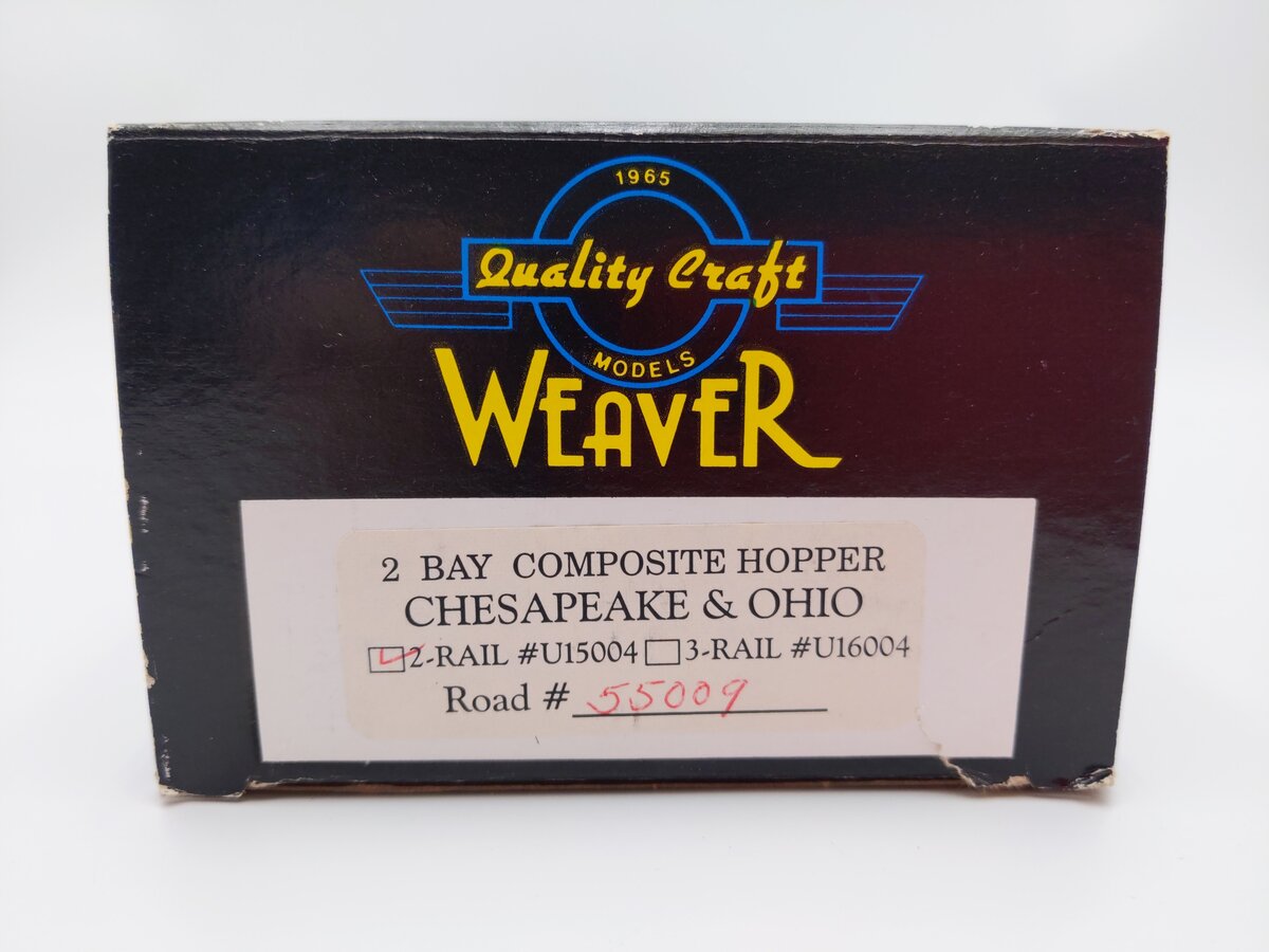 Weaver U15004 O Scale C&O 2-Bay Composite Hopper Car #55009 (2-Rail) EX/Box