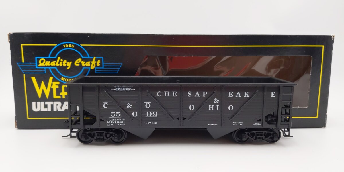 Weaver U15004 O Scale C&O 2-Bay Composite Hopper Car #55009 (2-Rail) EX/Box