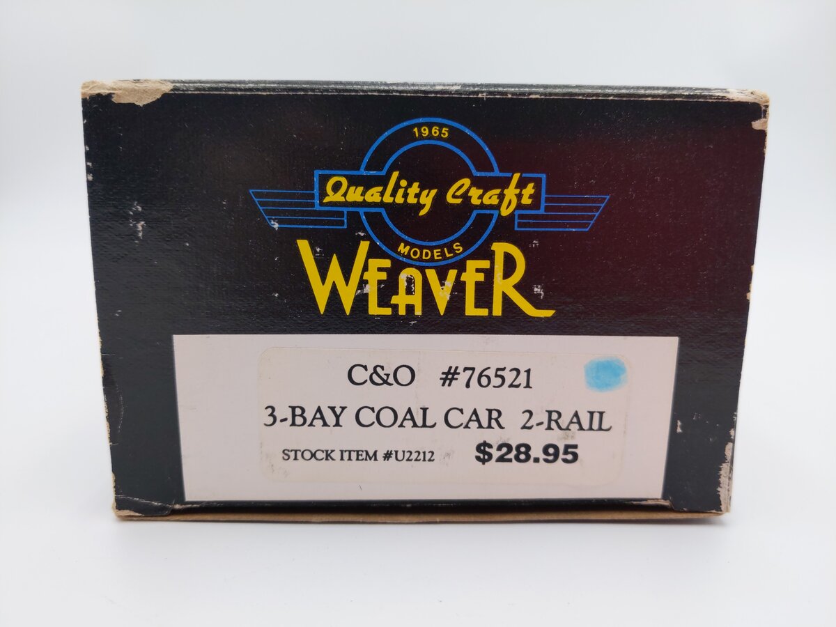 Weaver U2212 O Scale Chesapeake & Ohio 3-Bay Coal Car #76521 (2-Rail) LN/Box