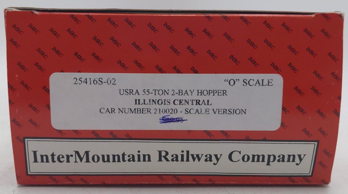 InterMountain 25416S-02 O Gauge Illinois Central 2-Rail Hopper Car #210020 EX/Box