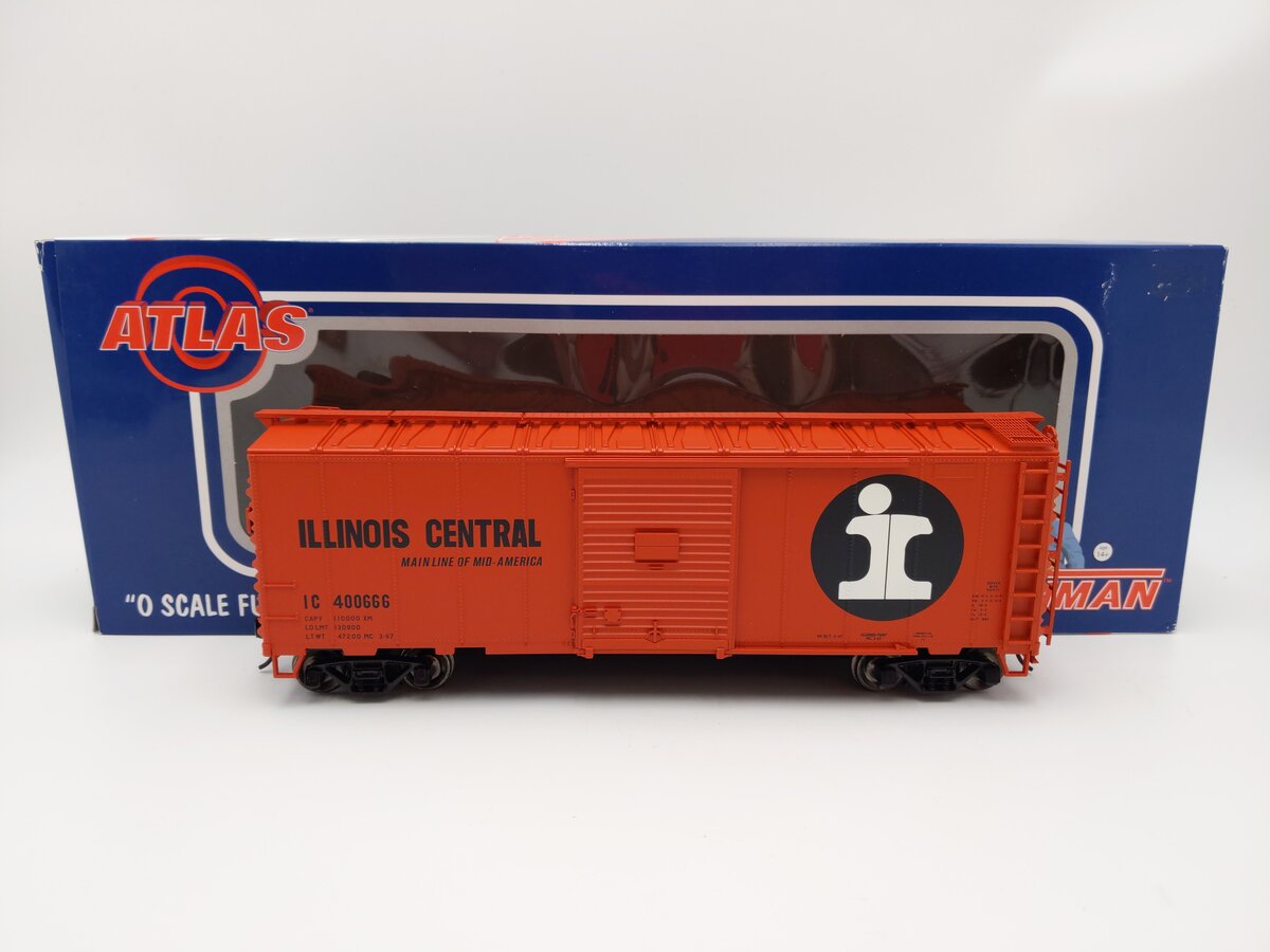Atlas 0571-2 O Scale Illinois Central 40' Sliding Door Boxcar #400666 (2-Rail) LN/Box