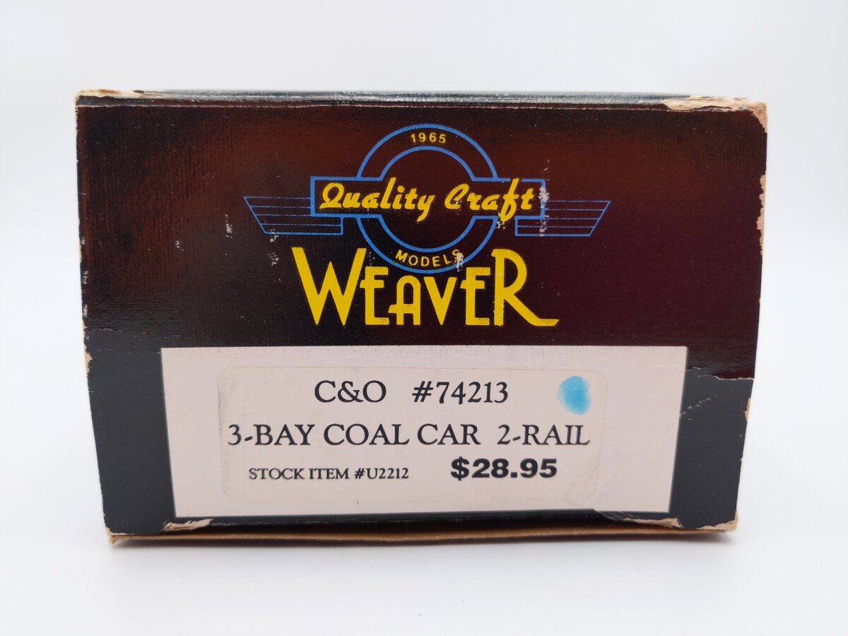 Weaver U2212 O Scale Chesapeake & Ohio 3-Bay Coal Car #74213 (2-Rail) LN/Box