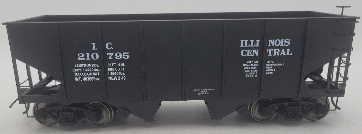 InterMountain 25416S-10 O Scale Illinois Central 2-Bay Hopper #210795 2-Rail EX/Box