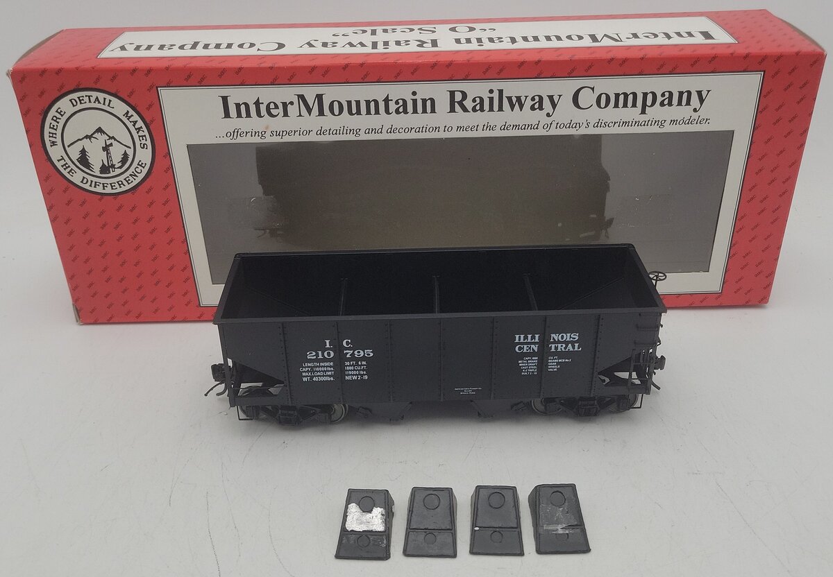 InterMountain 25416S-10 O Scale Illinois Central 2-Bay Hopper #210795 2-Rail EX/Box