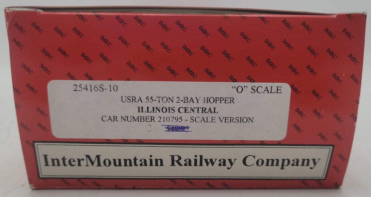InterMountain 25416S-10 O Scale Illinois Central 2-Bay Hopper #210795 2-Rail EX/Box